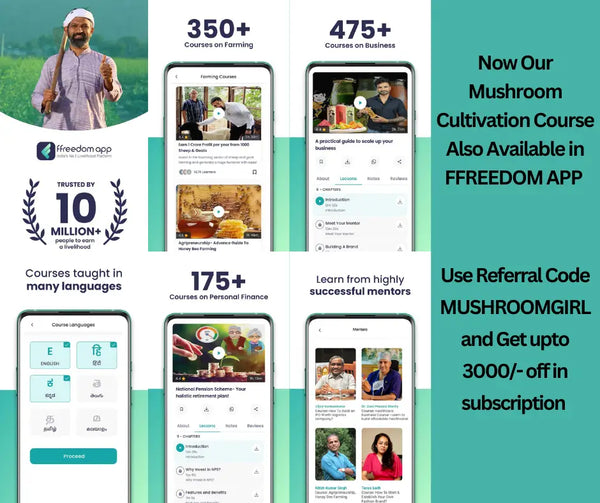 Mushroom farming cultivation online course with discount coupon